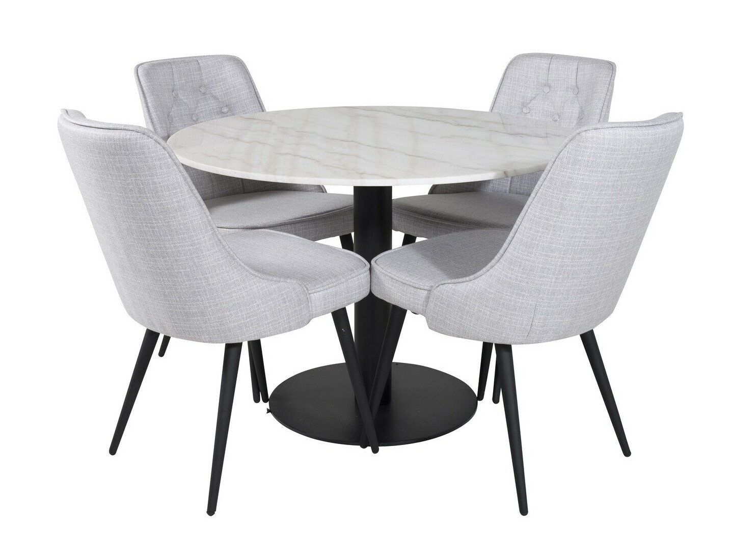 Conjunto de mesas y sillas para comedor Dallas 2570 (Gris claro + Negro)