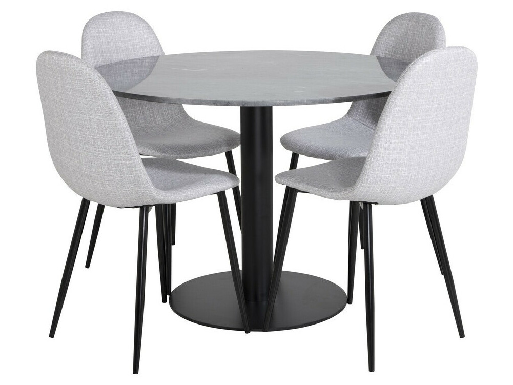 Conjunto de mesas y sillas para comedor Dallas 2627 (Gris + Negro)