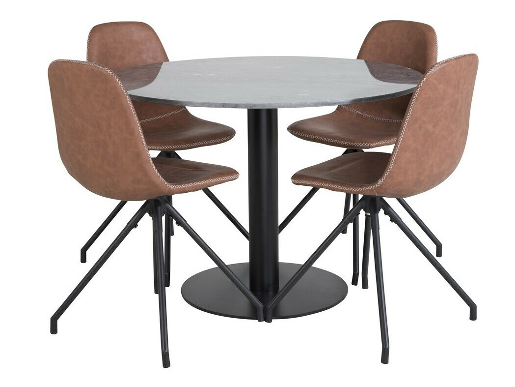 Conjunto de mesas y sillas para comedor Dallas 2629 (Marrón + Negro)