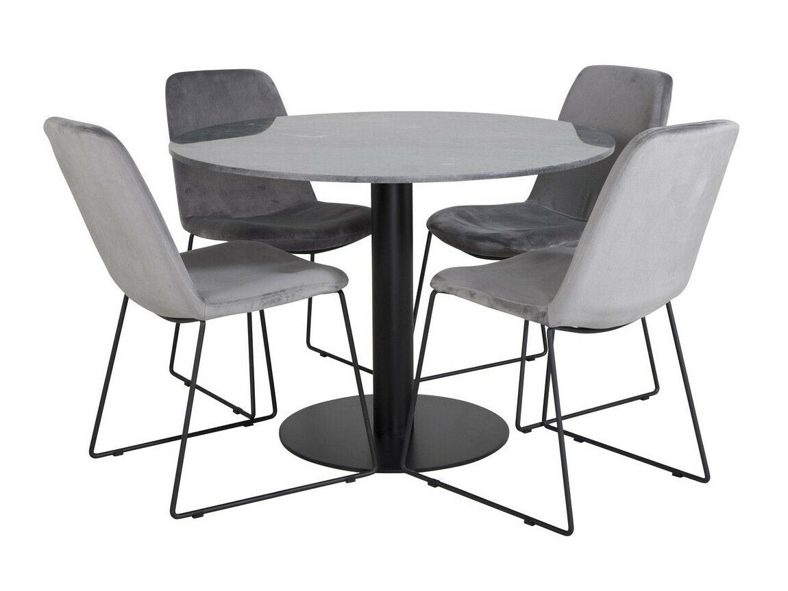 Conjunto de mesas y sillas para comedor Dallas 2631 (Gris + Negro)