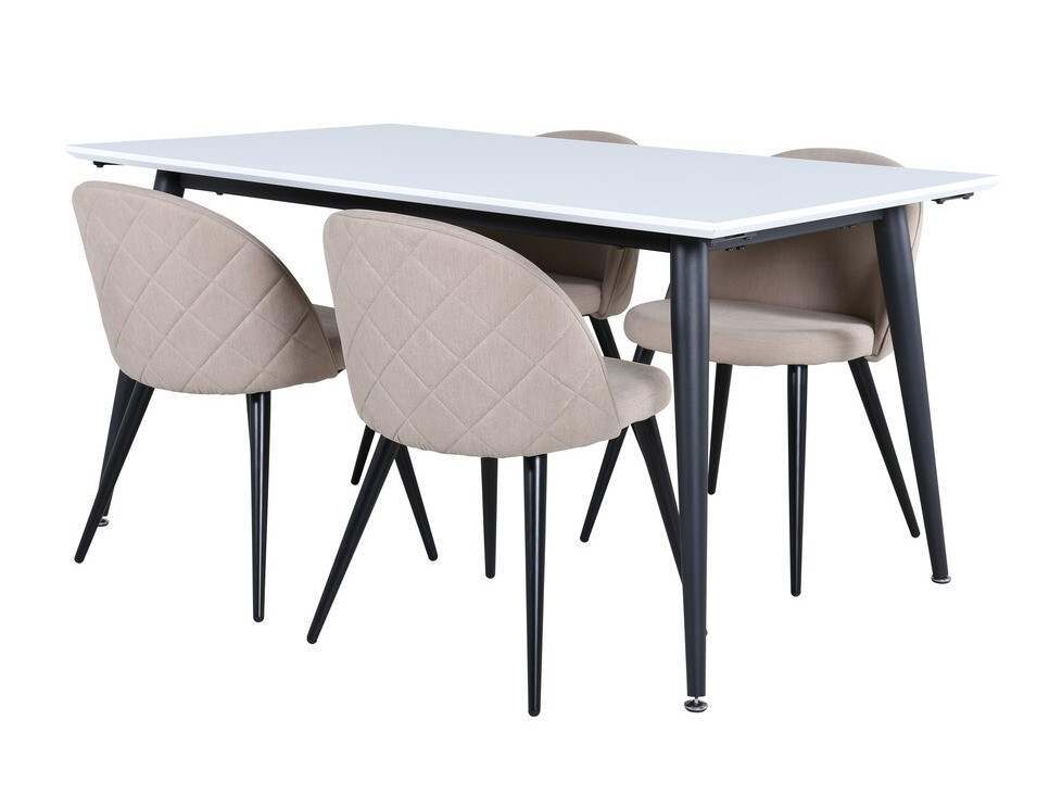 Conjunto de mesas y sillas para comedor Dallas 2738 (Beige + Negro)