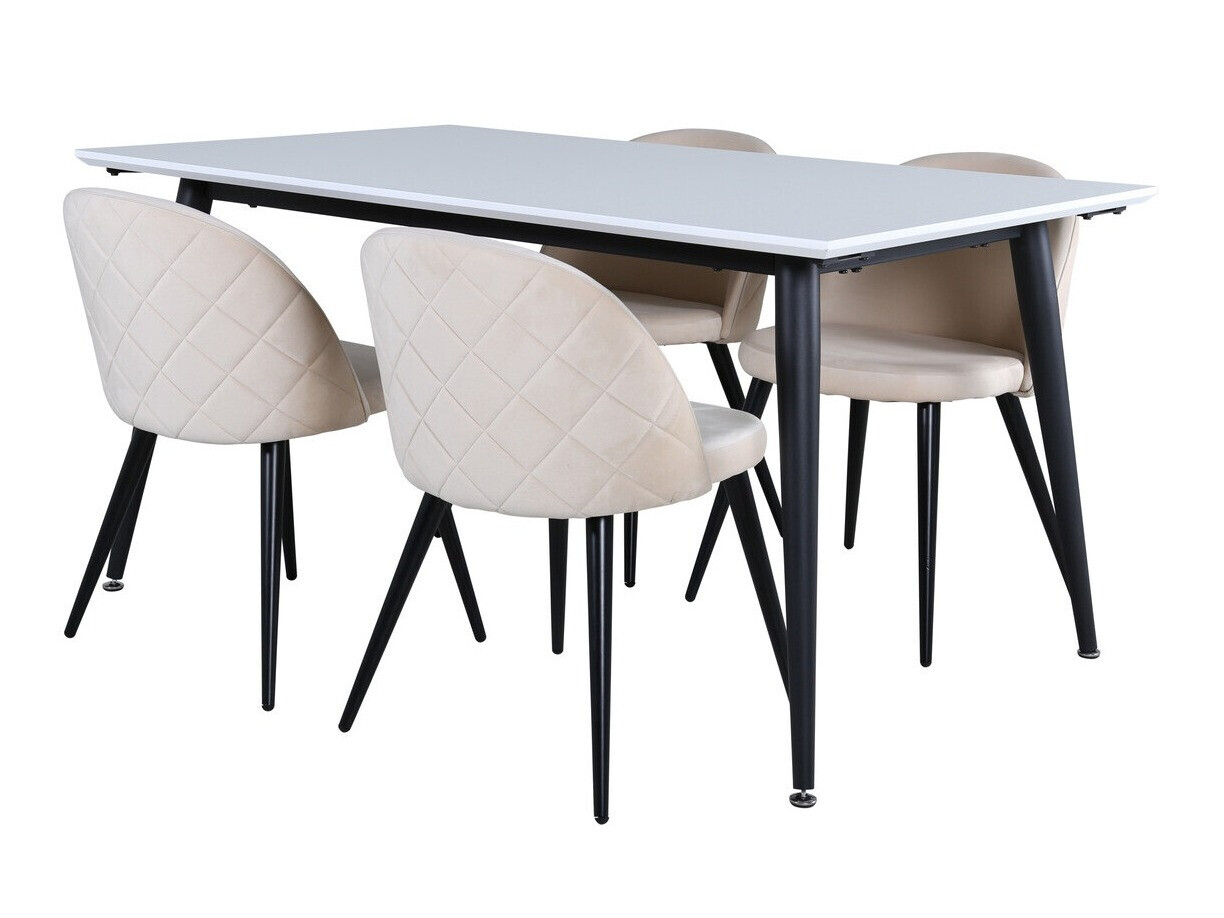 Conjunto de mesas y sillas para comedor Dallas 2738 (Crema + Negro)