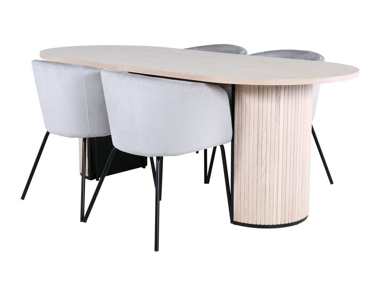 Conjunto de mesas y sillas para comedor Dallas 2767 (Gris + Negro)