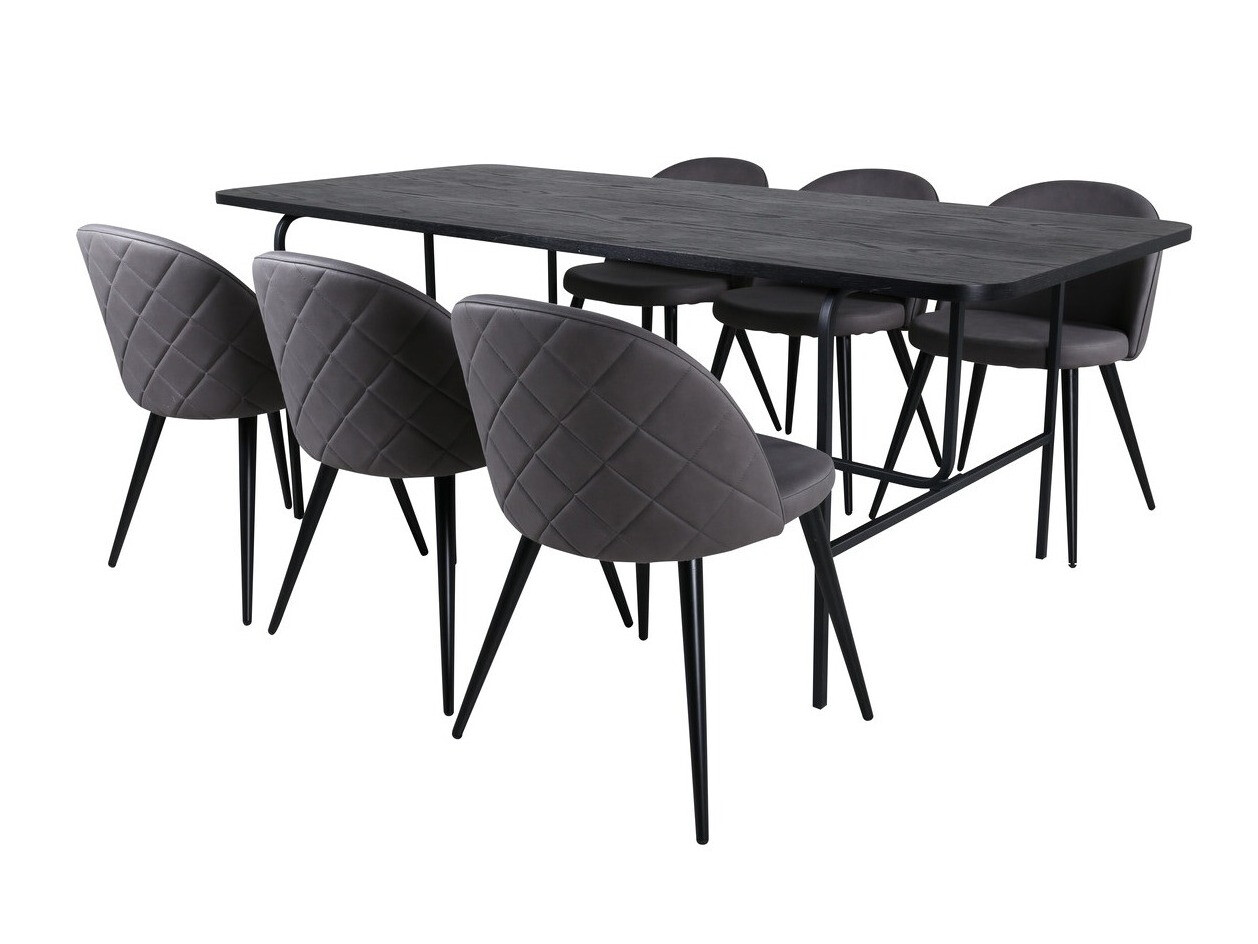 Conjunto de mesas y sillas para comedor Dallas 2784 (Gris + Negro)