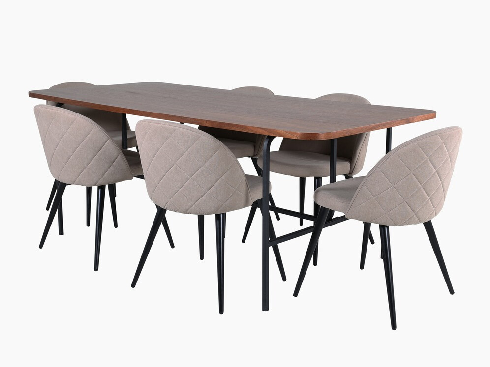 Conjunto de mesas y sillas para comedor Dallas 2785 (Beige + Negro)