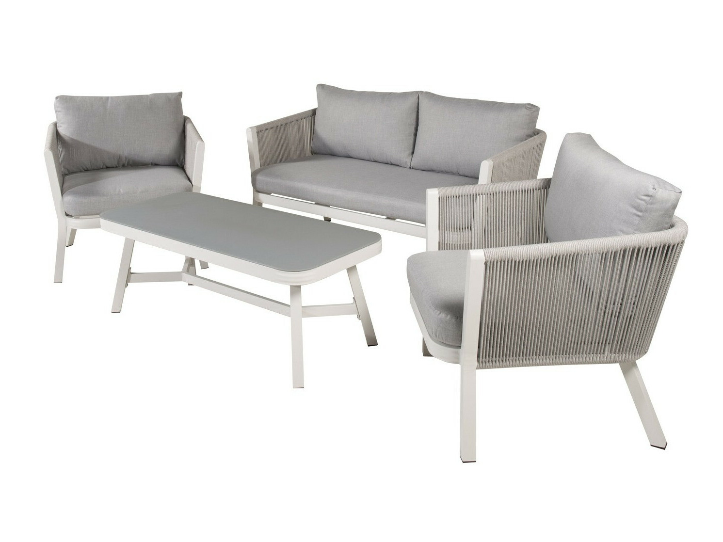 Conjunto de muebles de exterior Dallas 2175 (Blanco + Gris)