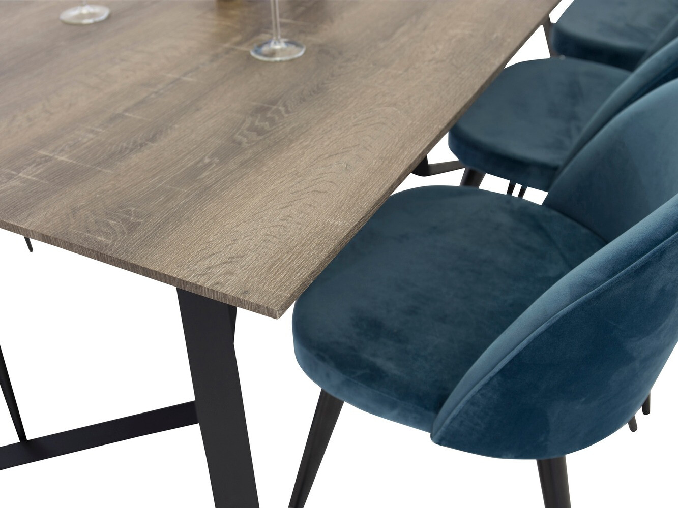 Conjunto de comedor Dallas 340 (Azul oscuro + Negro)