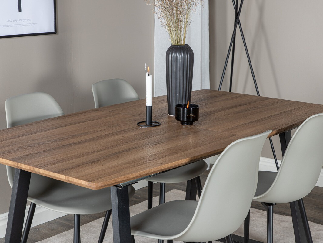 Conjunto de mesas y sillas para comedor Dallas 329 (Gris + Negro)