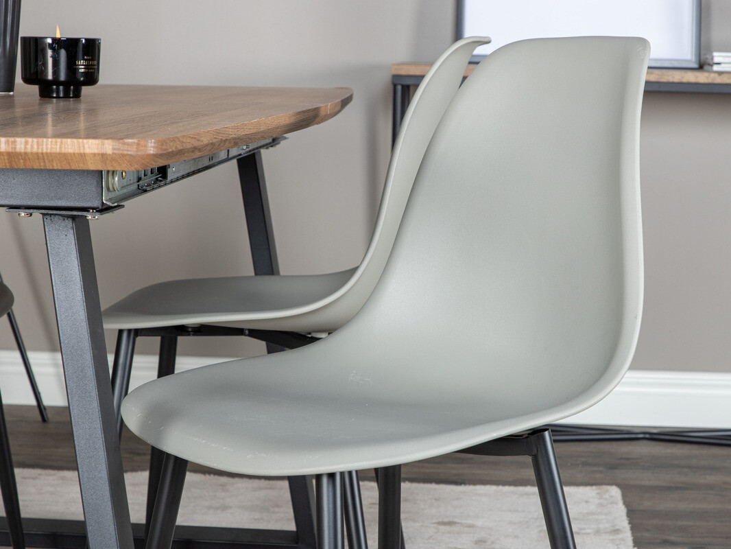 Conjunto de mesas y sillas para comedor Dallas 329 (Gris + Negro)