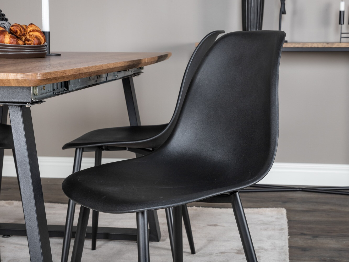 Conjunto de mesas y sillas para comedor Dallas 329 (Negro)