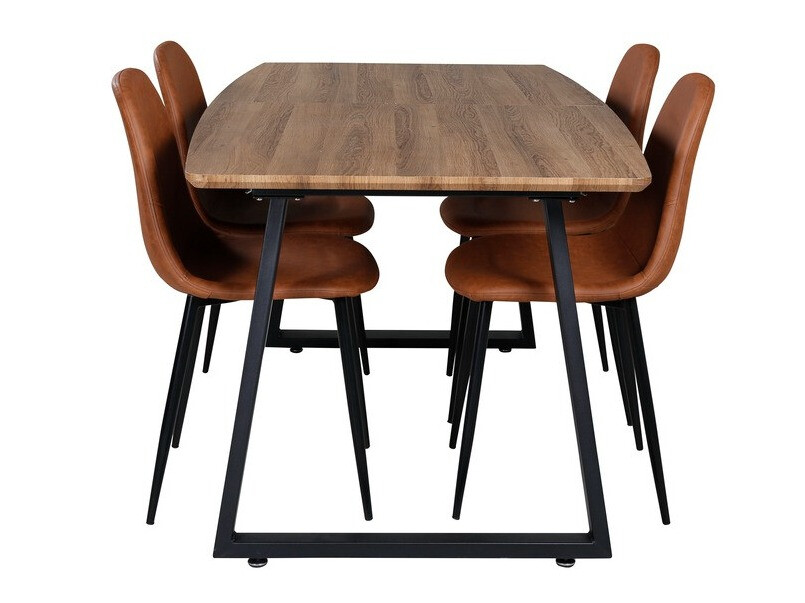 Conjunto de mesas y sillas para comedor Dallas 330 (Marrón + Negro)