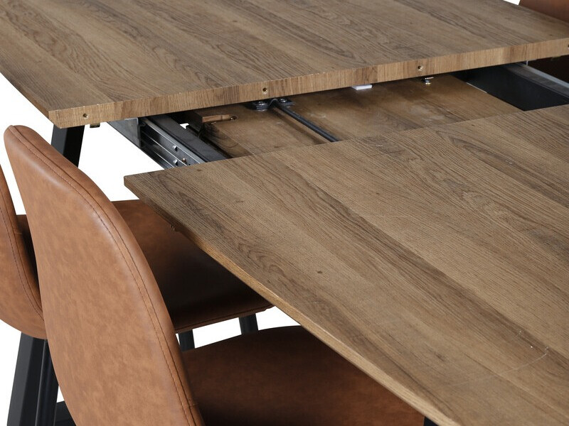 Conjunto de mesas y sillas para comedor Dallas 330 (Marrón + Negro)