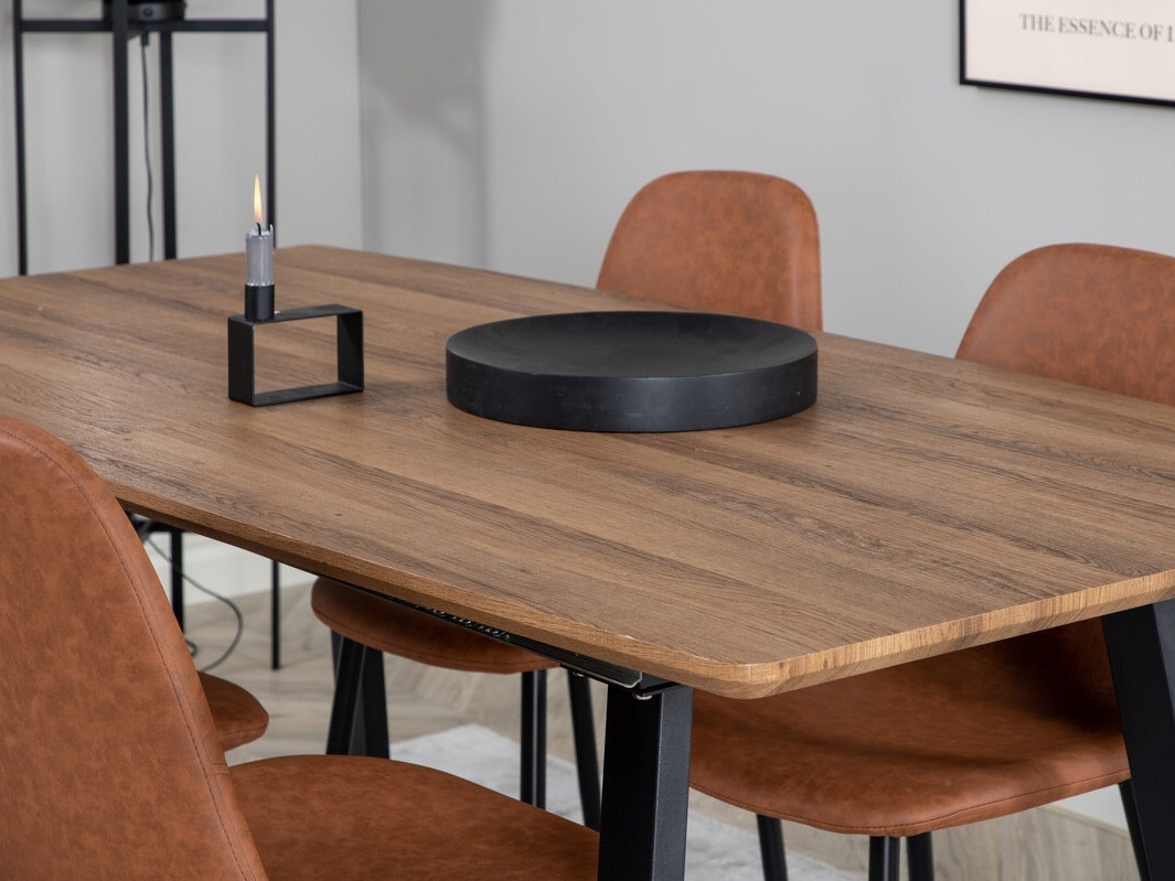 Conjunto de mesas y sillas para comedor Dallas 330 (Marrón + Negro)