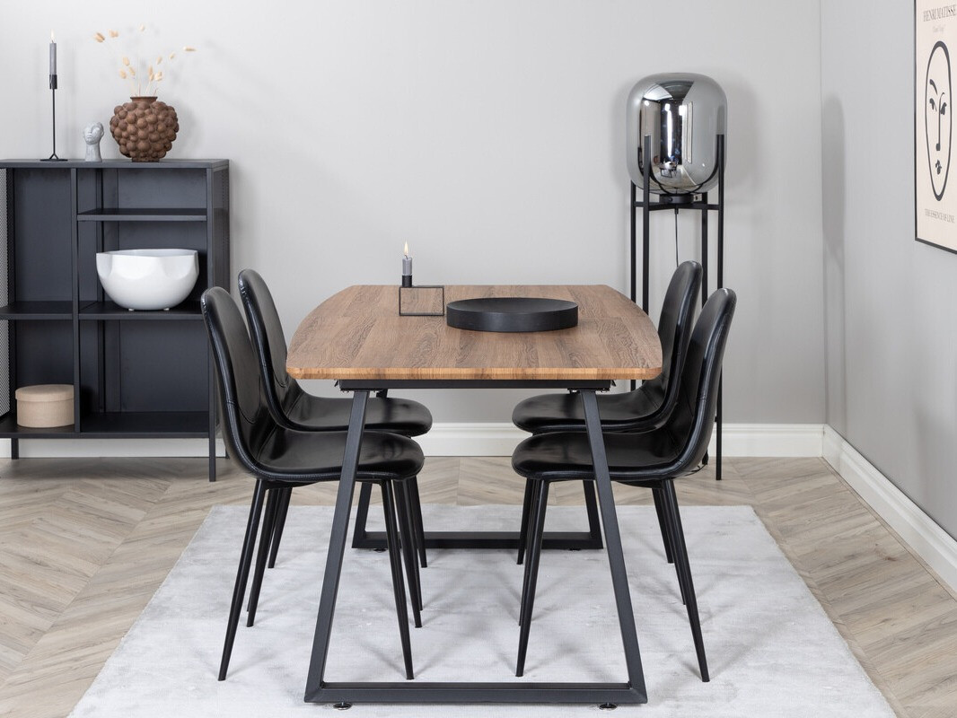 Conjunto de mesas y sillas para comedor Dallas 330 (Negro)