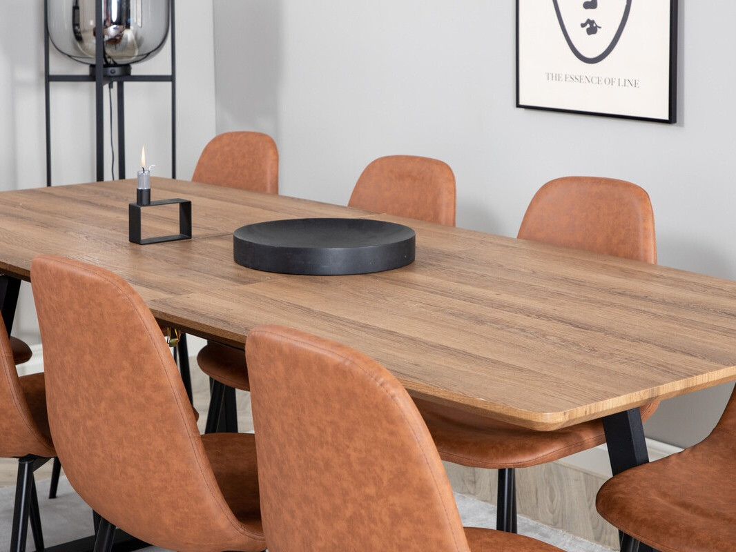 Conjunto de mesas y sillas para comedor Dallas 331 (Marrón + Negro)