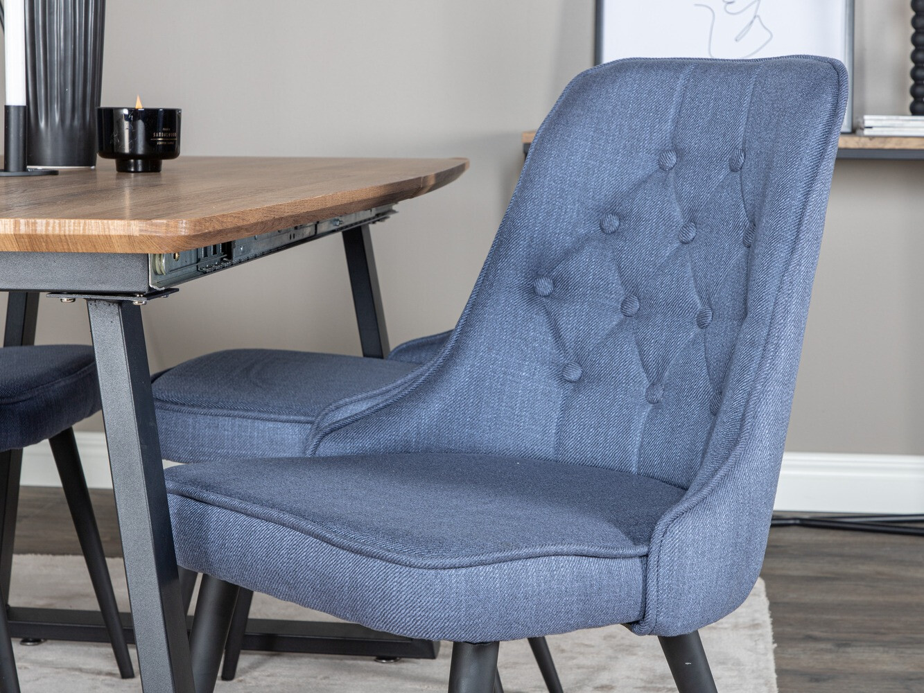 Conjunto de mesas y sillas para comedor Dallas 332 (Azul + Negro)