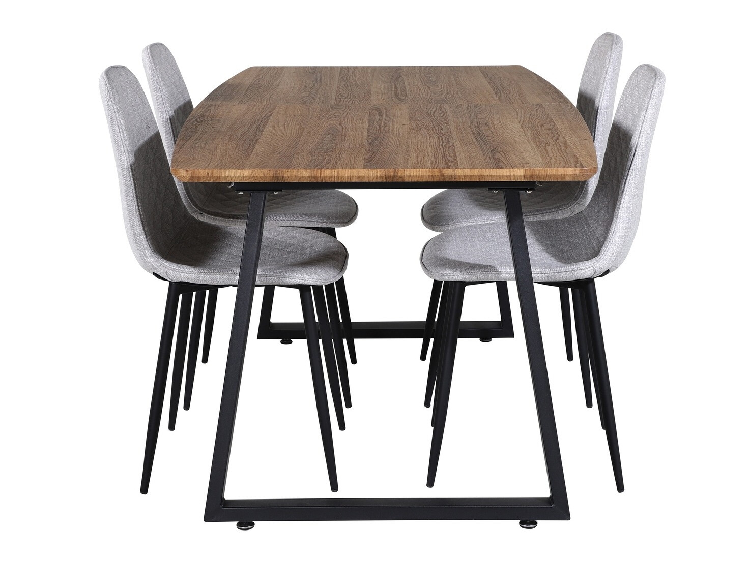 Conjunto de mesas y sillas para comedor Dallas 336 (Gris claro + Negro)