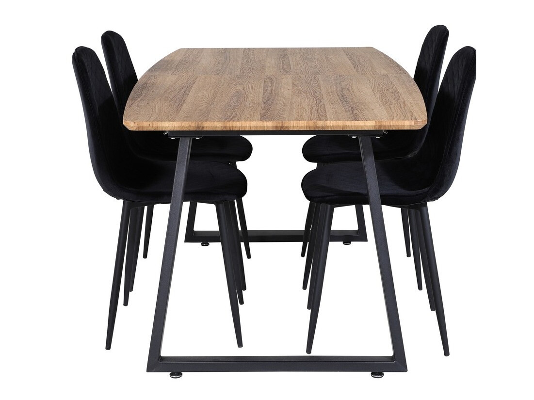 Conjunto de mesas y sillas para comedor Dallas 336 (Negro)