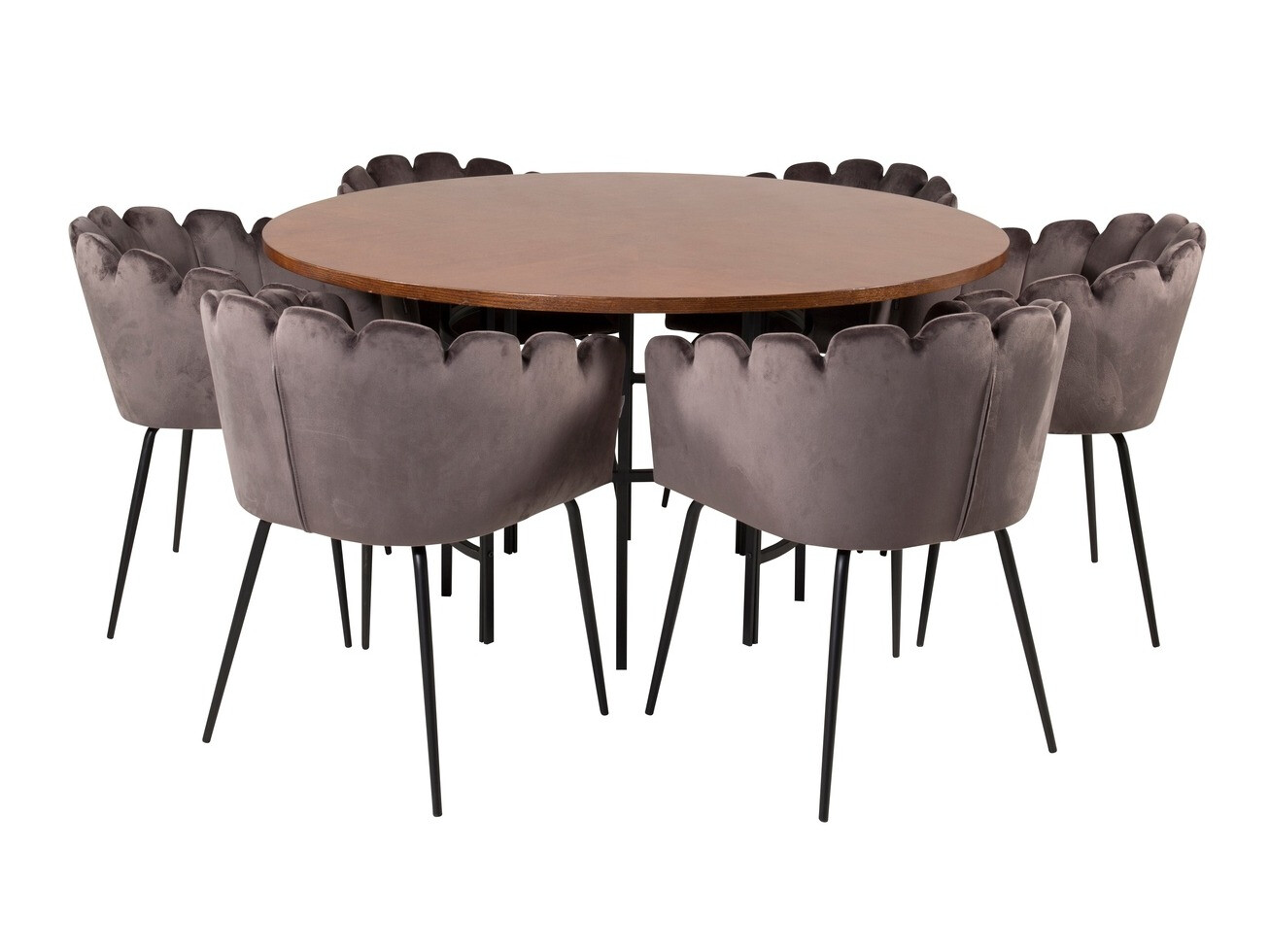 Conjunto de comedor Dallas 311 (Gris + Negro)