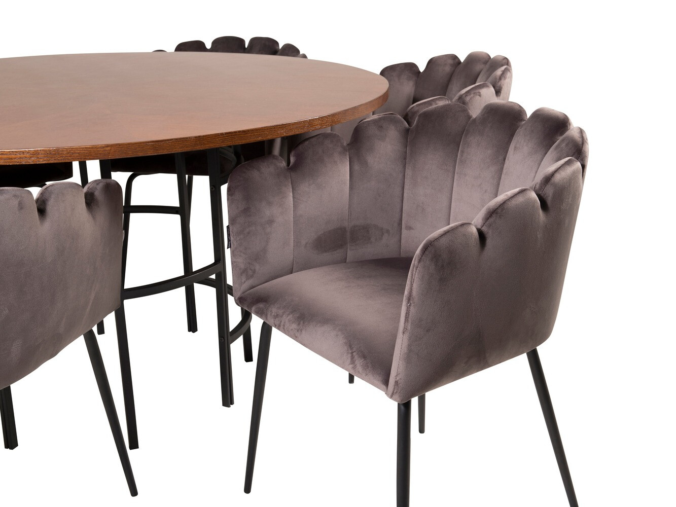 Conjunto de comedor Dallas 311 (Gris + Negro)