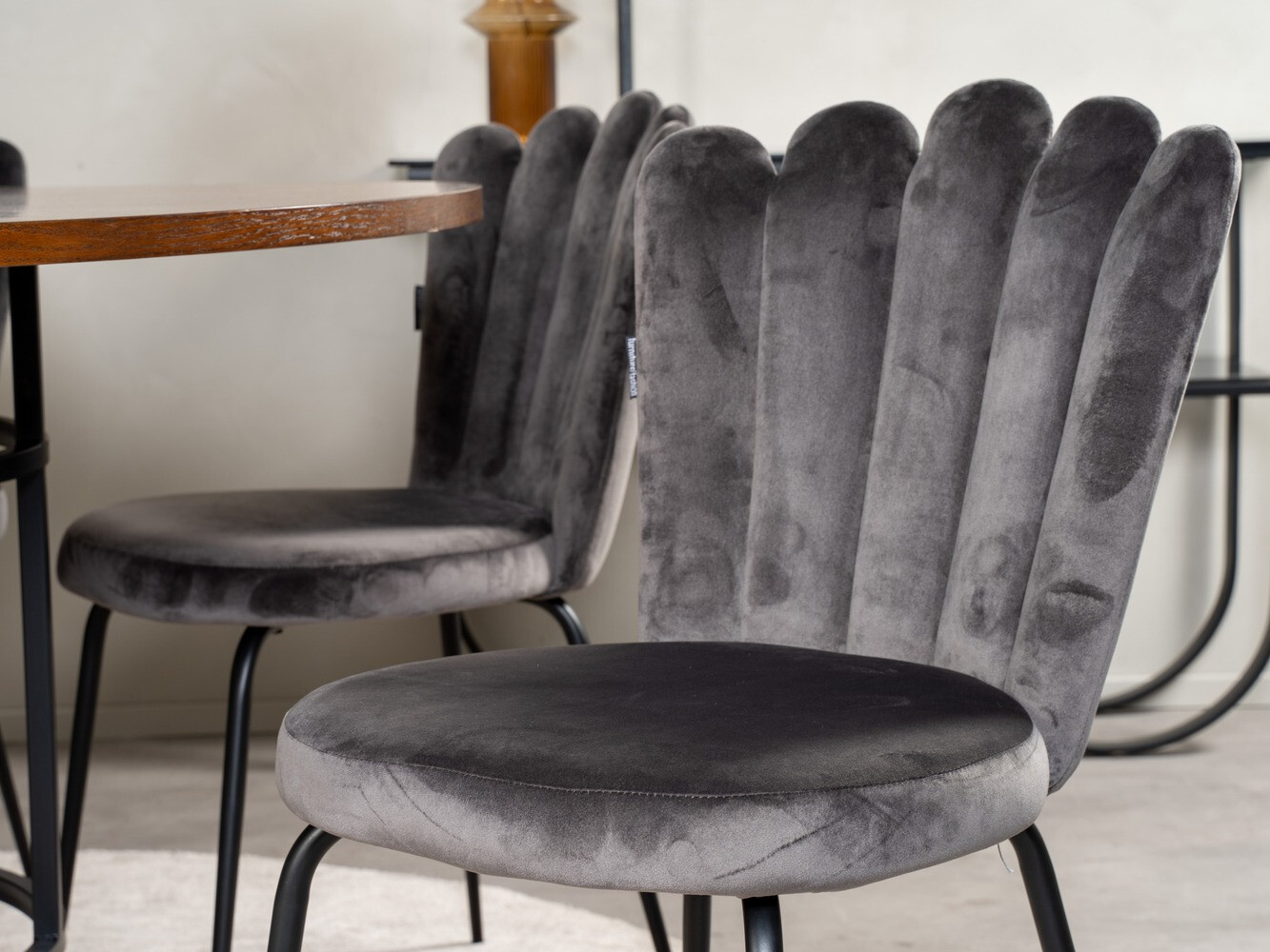 Conjunto de comedor Dallas 315 (Gris + Negro)