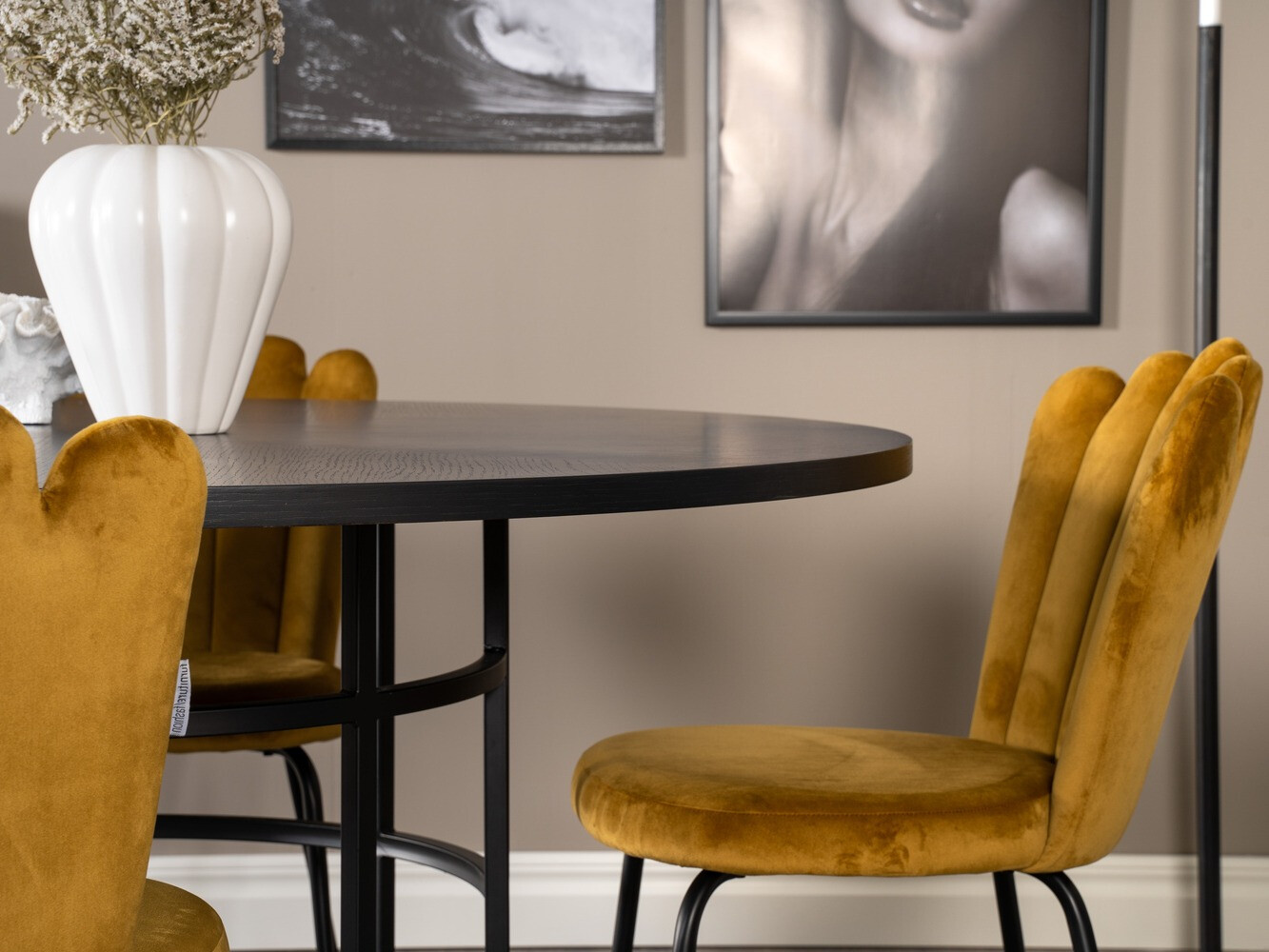 Conjunto de comedor Dallas 316 (Amarillo + Negro)