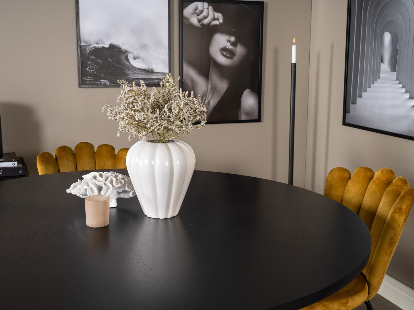 Conjunto de comedor Dallas 316 (Amarillo + Negro)