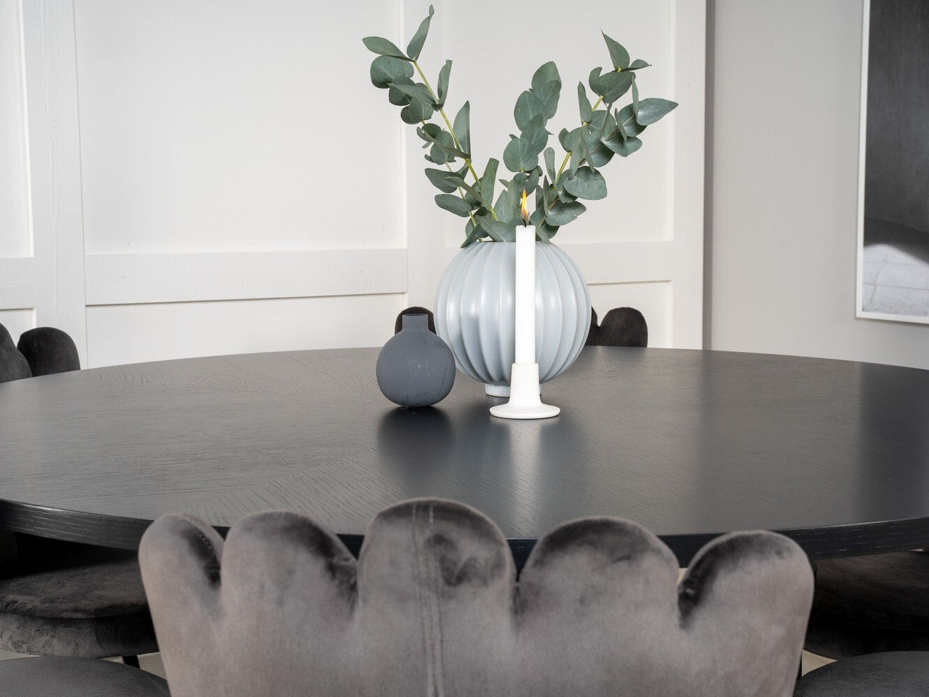 Conjunto de comedor Dallas 317 (Gris + Negro)