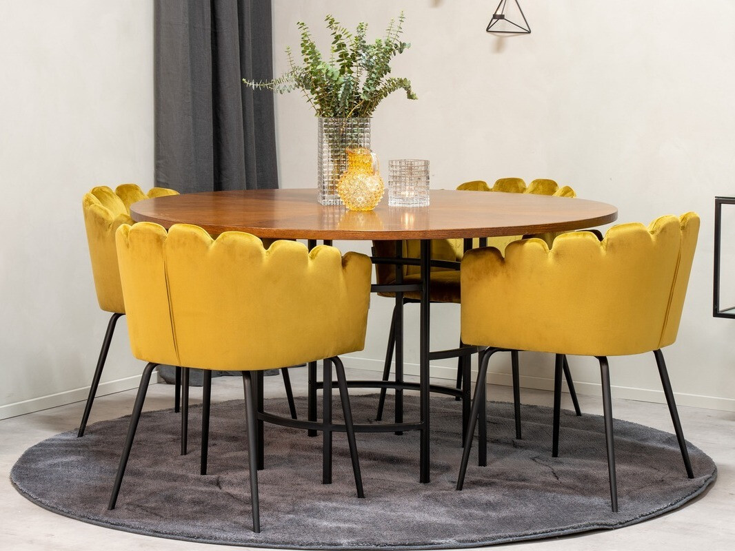 Conjunto de mesas y sillas para comedor Dallas 310 (Amarillo + Negro)