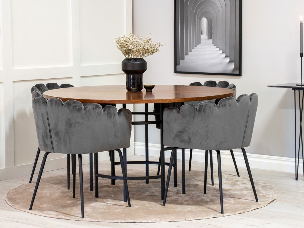Conjunto de mesas y sillas para comedor Dallas 310 (Gris + Negro)