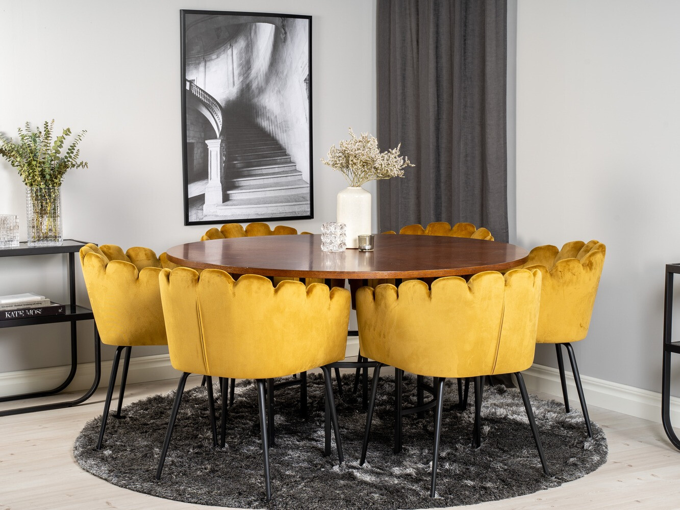 Conjunto de mesas y sillas para comedor Dallas 311 (Amarillo + Negro)