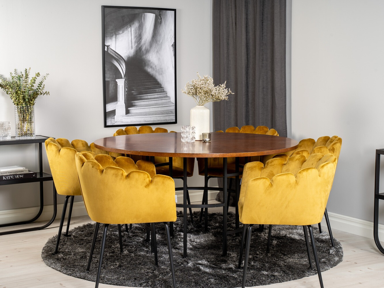 Conjunto de mesas y sillas para comedor Dallas 311 (Amarillo + Negro)