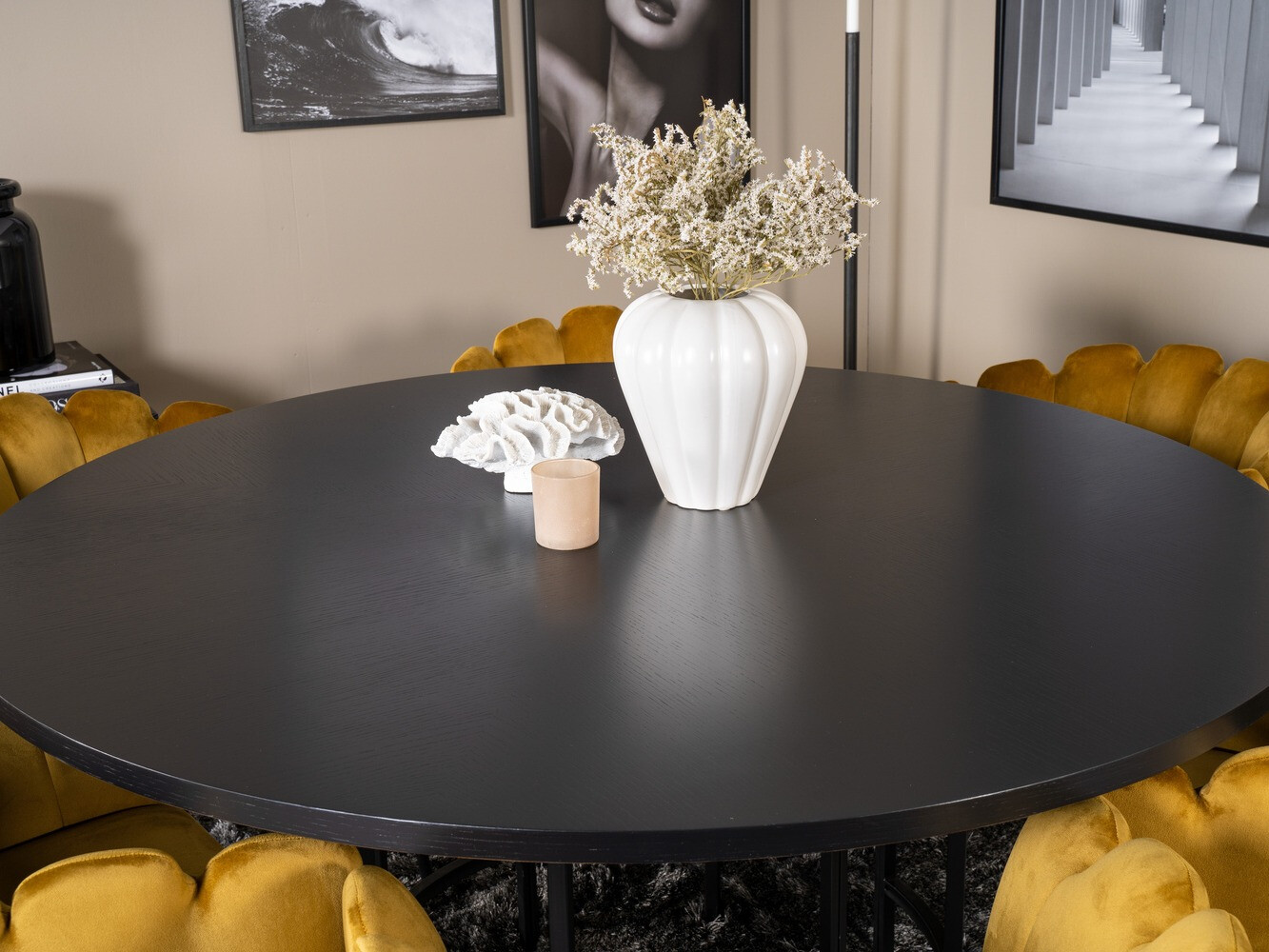 Conjunto de mesas y sillas para comedor Dallas 312 (Amarillo + Negro)