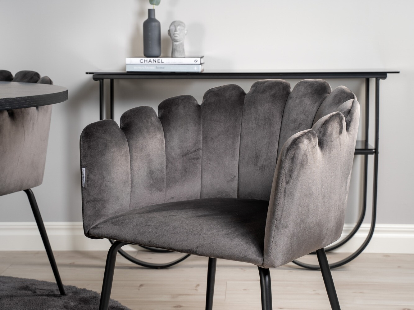 Conjunto de mesas y sillas para comedor Dallas 312 (Gris + Negro)