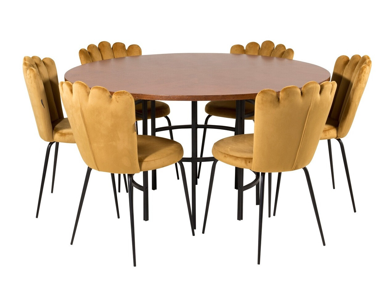 Conjunto de mesas y sillas para comedor Dallas 315 (Amarillo + Negro)