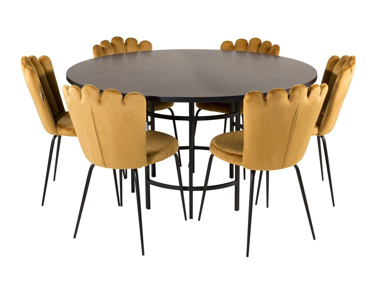 Conjunto de mesas y sillas para comedor Dallas 317 (Amarillo + Negro)