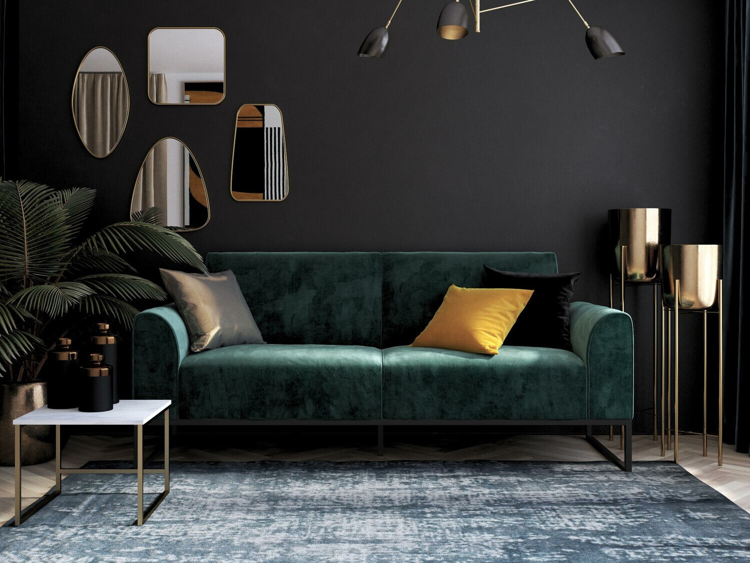 Sofá cama CosmoLiving by Cosmopolitan 125 (Negro + Verde)