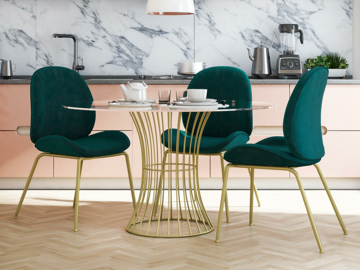 Silla CosmoLiving by Cosmopolitan 134 (Verde + Latón)