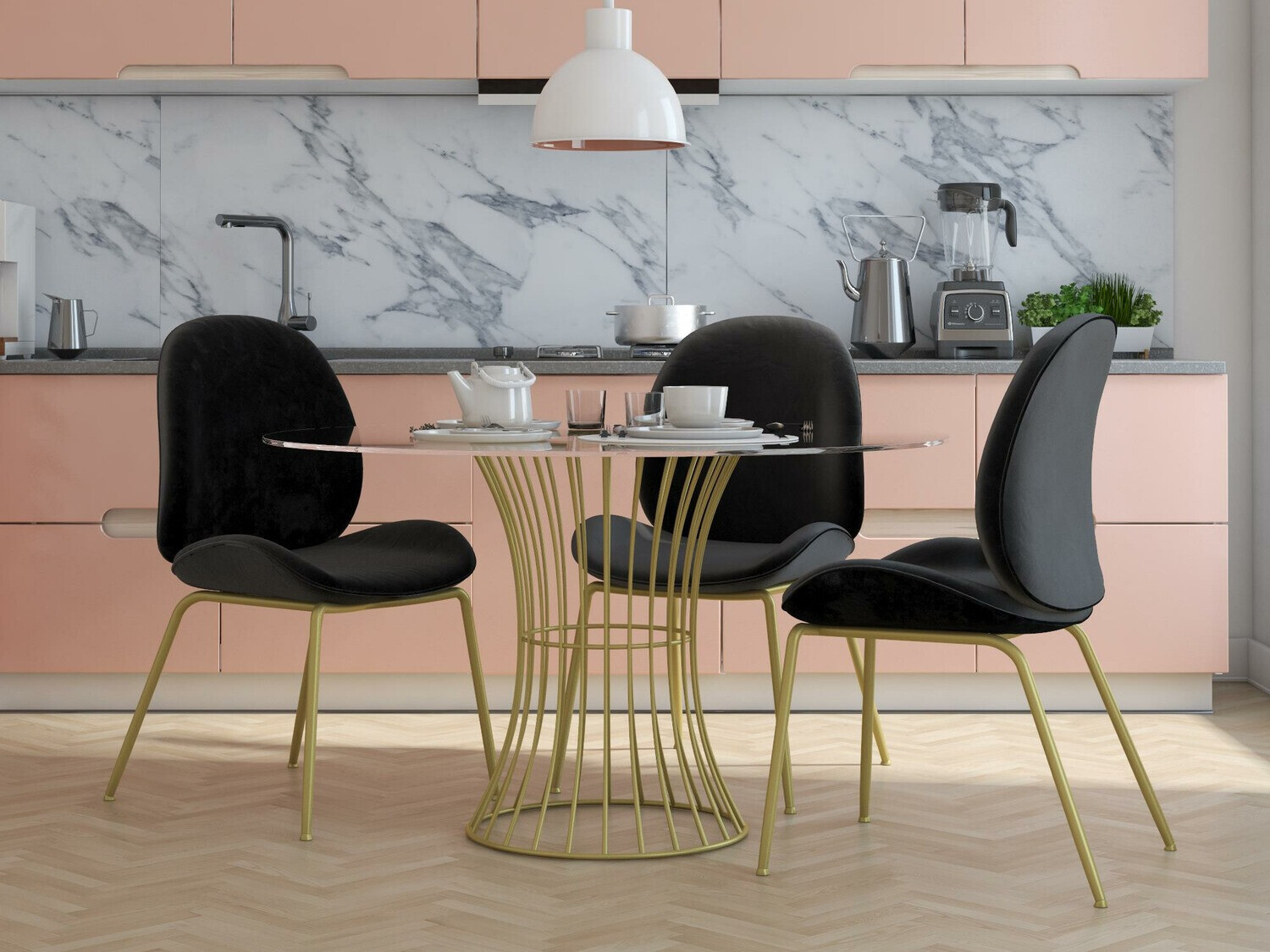 Silla Tulsa 717 (Negro + Latón)