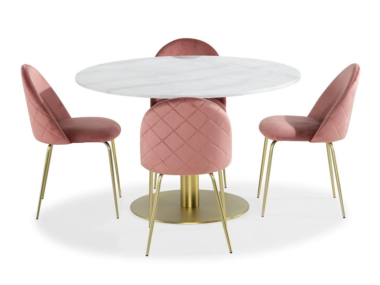 Conjunto de comedor Flint 137 (Rosa+ Latón)