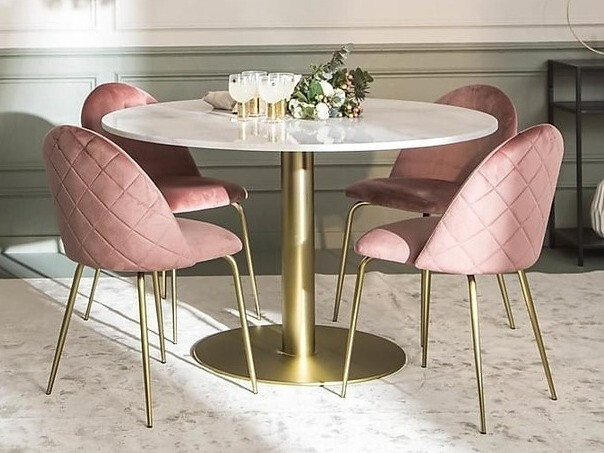 Conjunto de comedor Flint 137 (Rosa+ Latón)