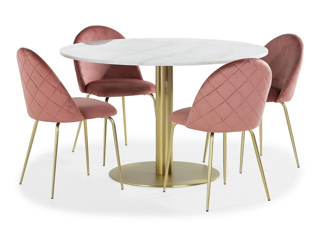 Conjunto de comedor Flint 137 (Rosa+ Latón)