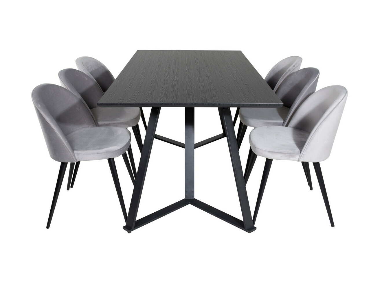 Conjunto de mesas y sillas para comedor Dallas 360 (Gris + Negro)