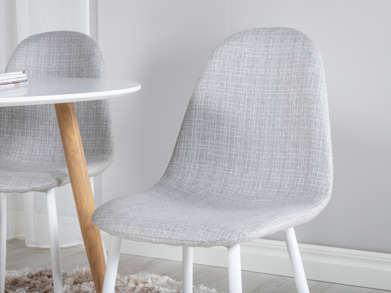 Conjunto de mesas y sillas para comedor Dallas 291 (Gris claro + Blanco)