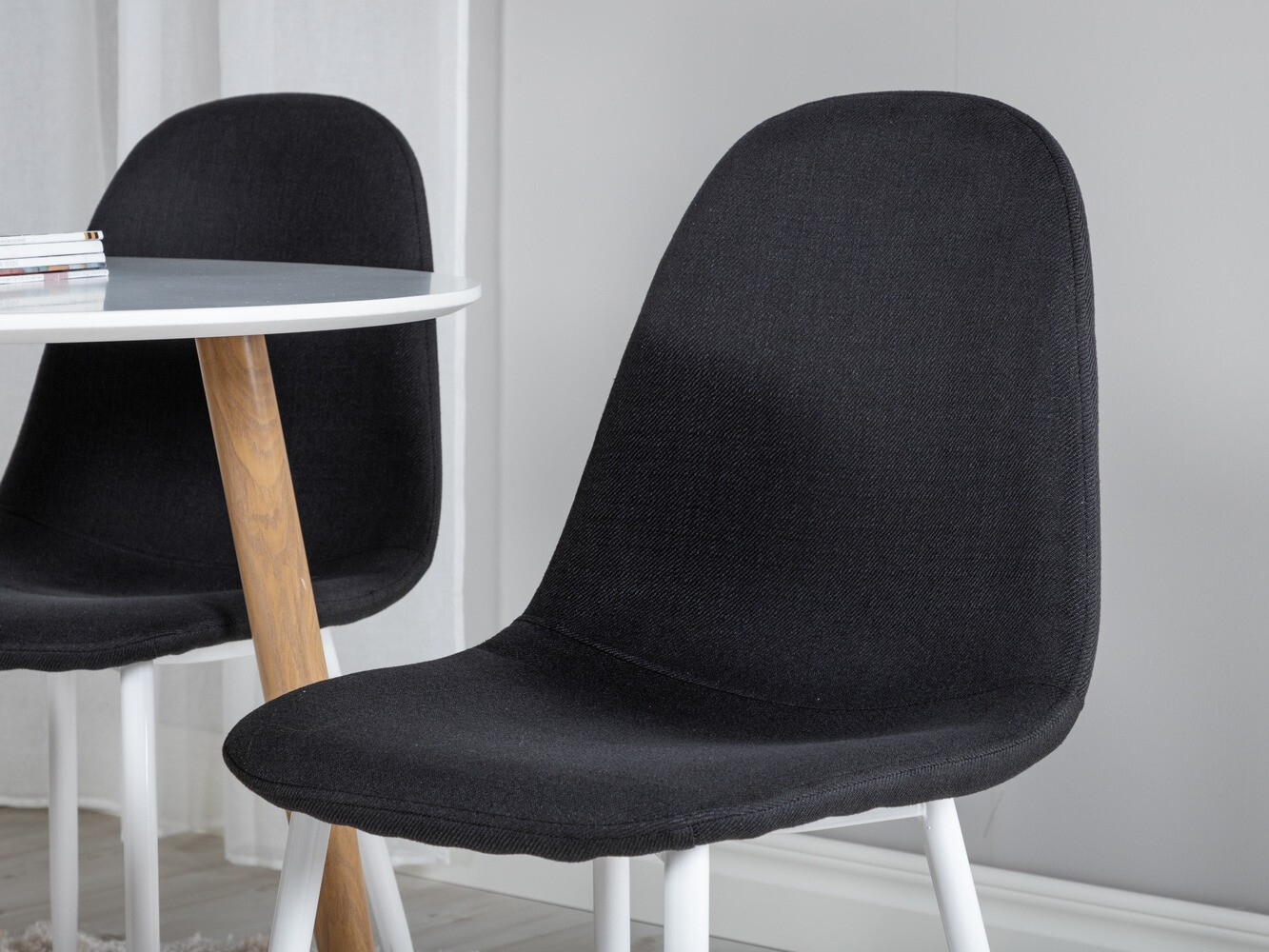 Conjunto de mesas y sillas para comedor Dallas 291 (Negro + Blanco)