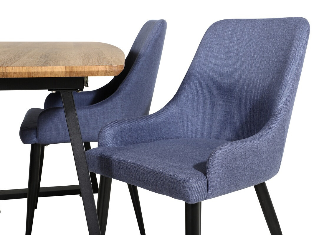 Conjunto de mesas y sillas para comedor Dallas 334 (Azul + Negro)