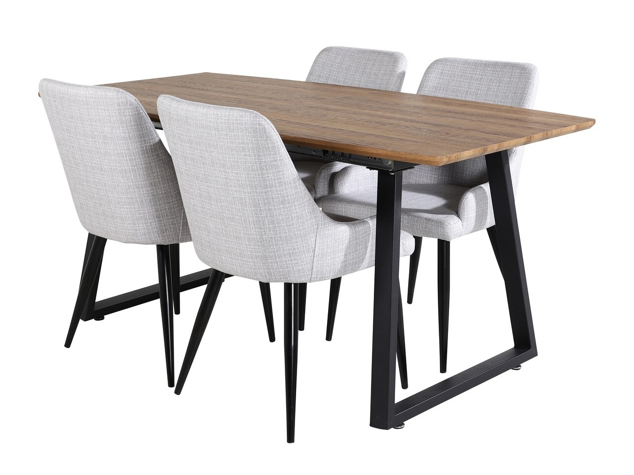 Conjunto de mesas y sillas para comedor Dallas 334 (Gris claro + Negro)