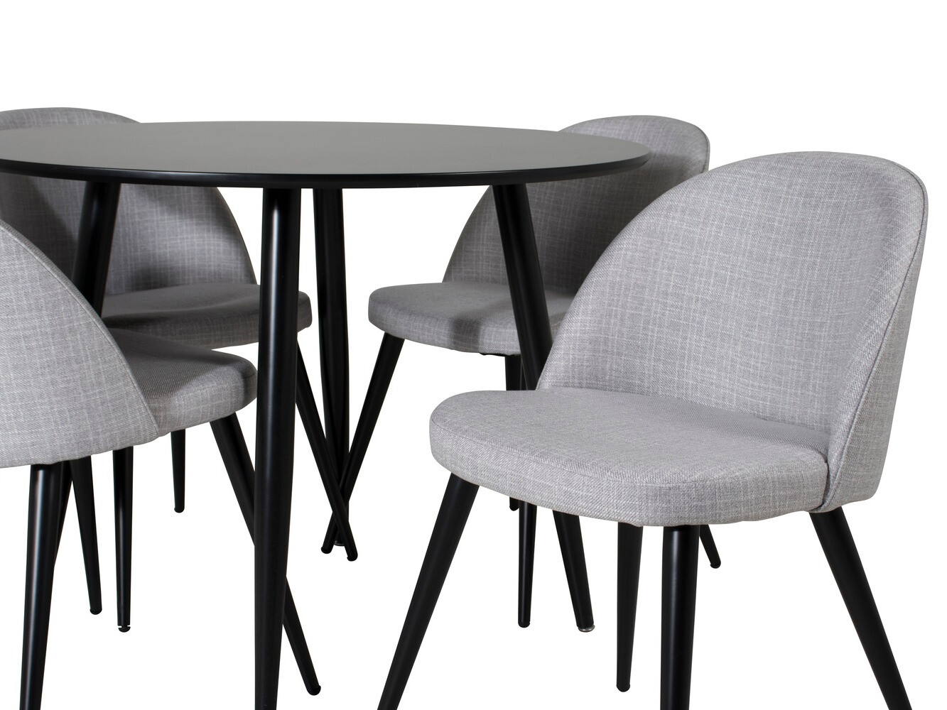 Conjunto de mesas y sillas para comedor Dallas 343 (Gris claro + Negro)