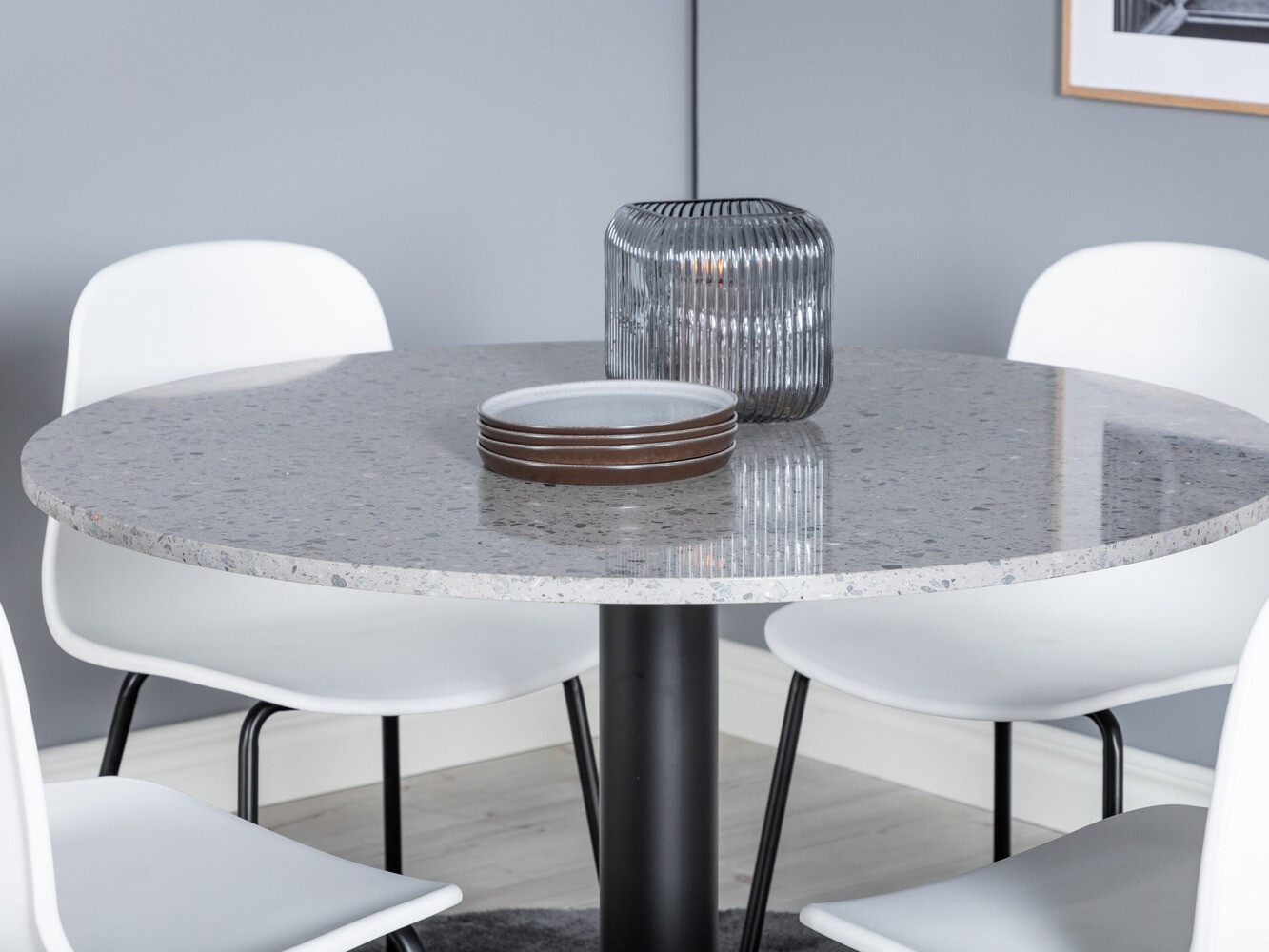 Conjunto de comedor Dallas 1149 (Blanco + Negro)