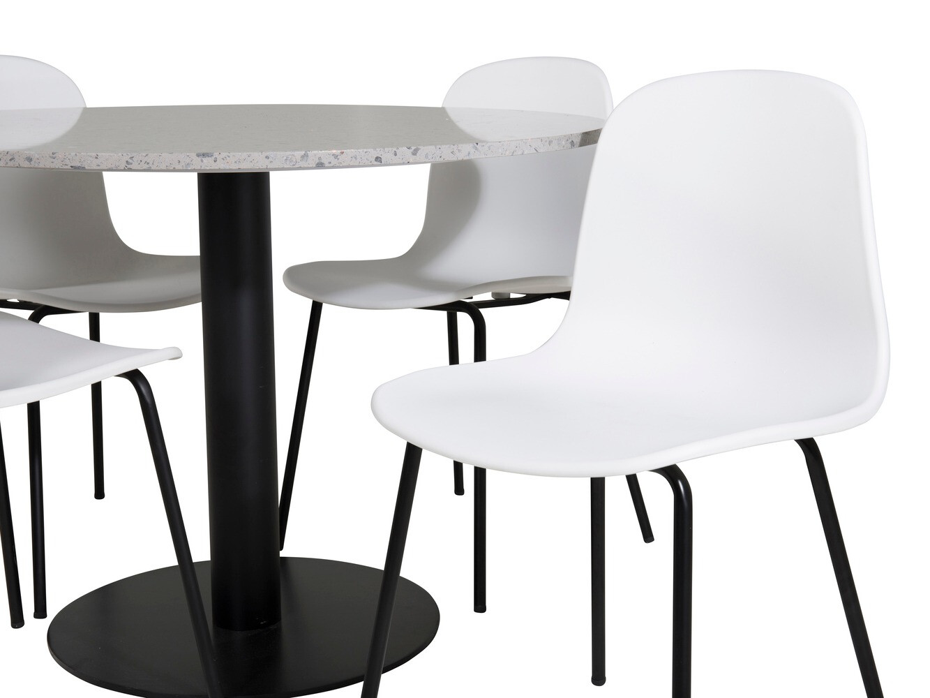 Conjunto de comedor Dallas 1149 (Blanco + Negro)
